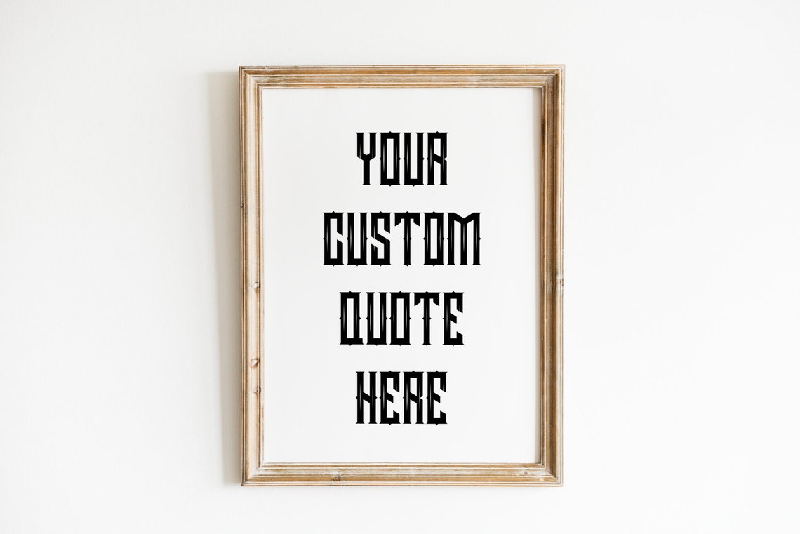 Your Custom Quote Here Poster Gothic Blackletter Typography Design