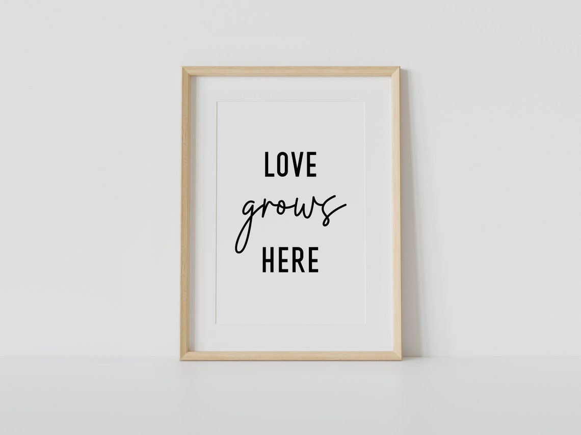 Love Grows Here Family Home Quote Script Bold Typography Poster - Image 4