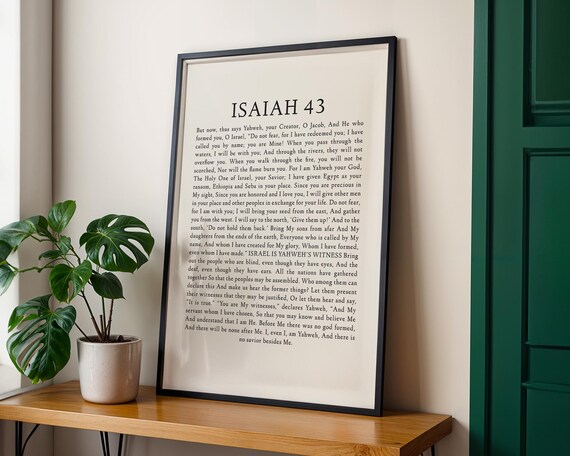 Isaiah 43 Wall Art Christian Scripture Neutral Quote Bible Verse Faith Poster Home Decor Instant