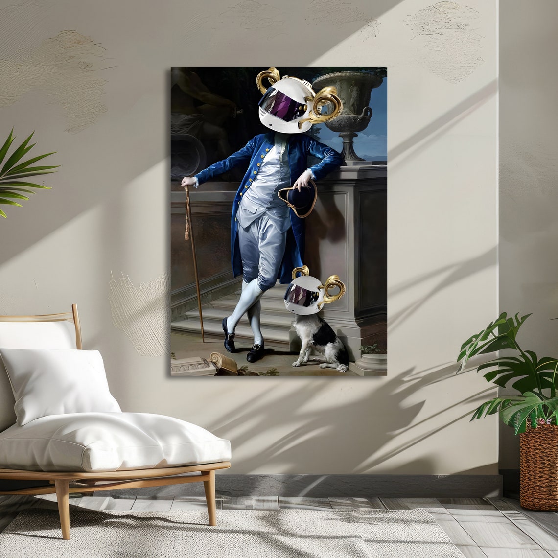 Renaissance Nobleman in Space Helmet Surreal Futuristic Poster - Image 5