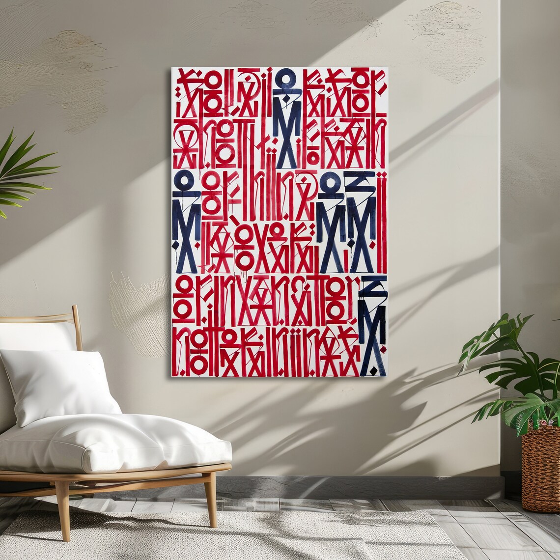 Modern Abstract Typography Bold Red And Black Art Contemporary Graphic Print Wall Art Design Ready To Hang Decoration - Image 5