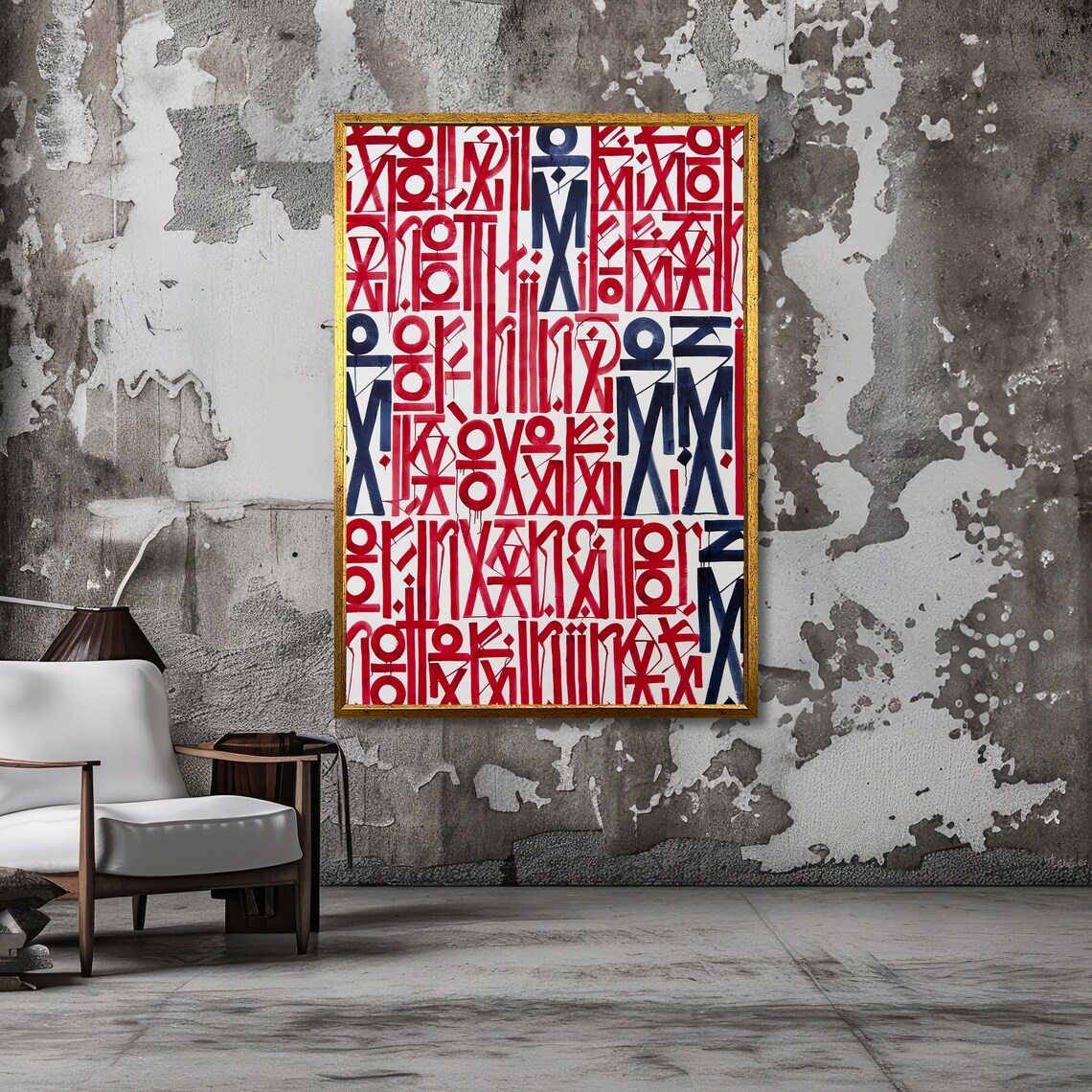 Modern Abstract Typography Bold Red And Black Art Contemporary Graphic Print Wall Art Design Ready To Hang Decoration - Image 3