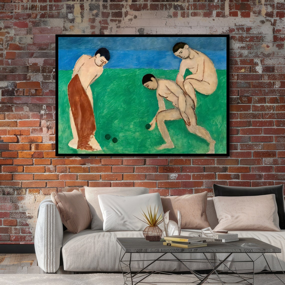 Bathers Playing Matisse Inspired Art Bold Abstract Print Modern Wall Art Ready To Hang Decoration - Image 2