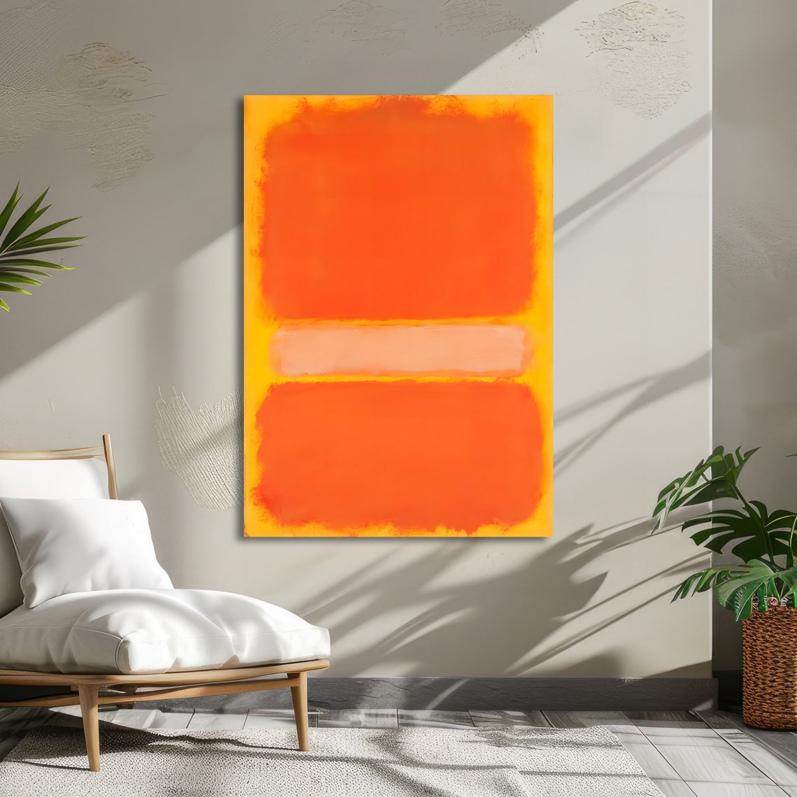Fiery Tangerine on Golden Yellow Rothko Style Abstract Poster - Image 5