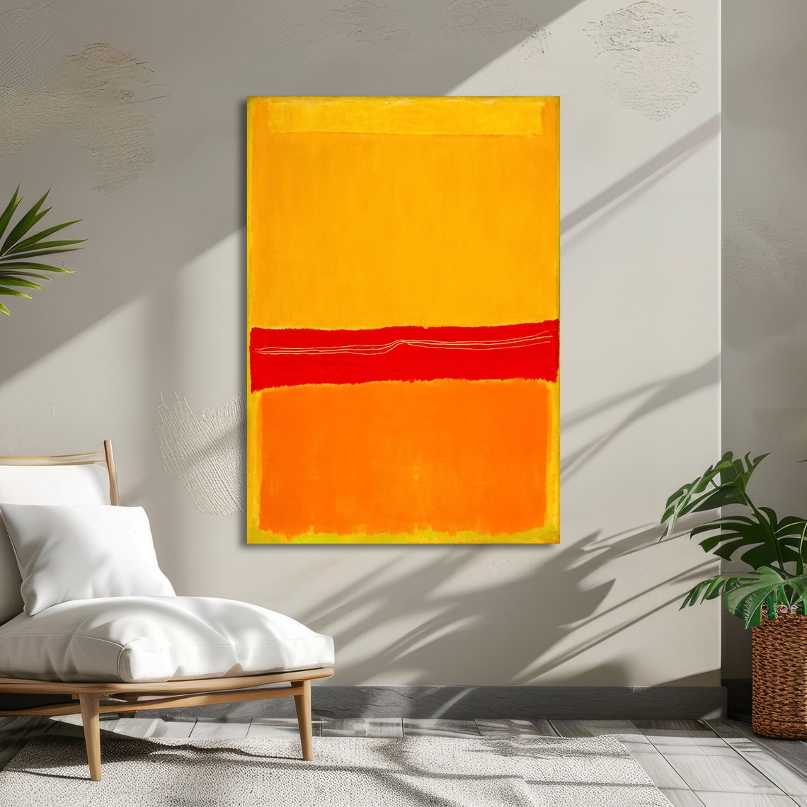Sunset Radiance Warm Abstract Art Modern Wall Decor Vibrant Orange And Yellow Ready To Hang - Image 3