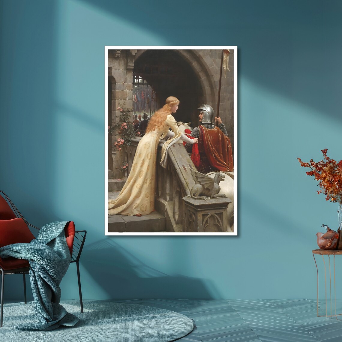 God Speed Knight Farewell Edmund Leighton Classic Art Poster - Image 6