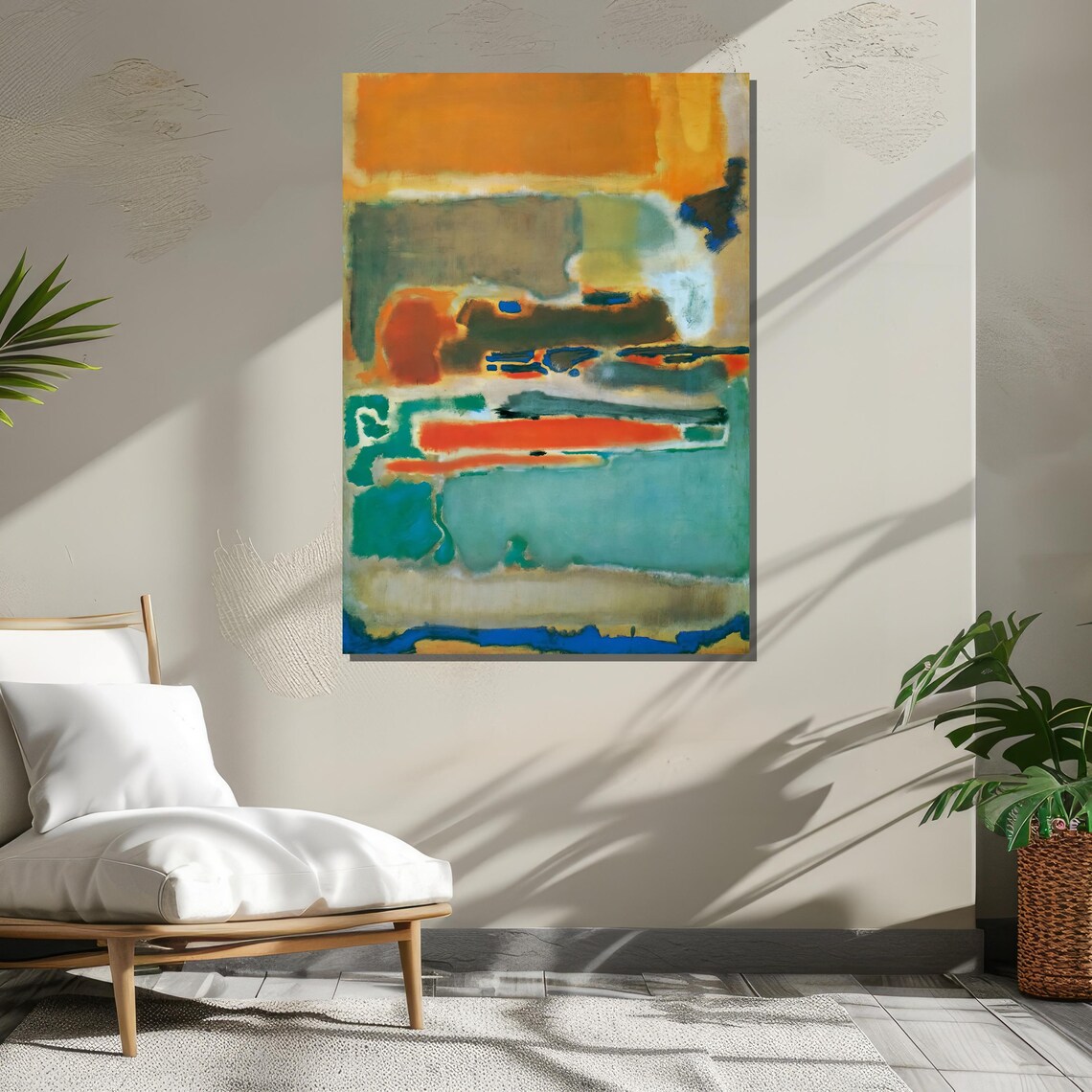 Vibrant Orange Teal And Blue Color Fields Rothko Inspired Art Modern Wall Decor Ready To Hang Abstract Expressionist - Image 3