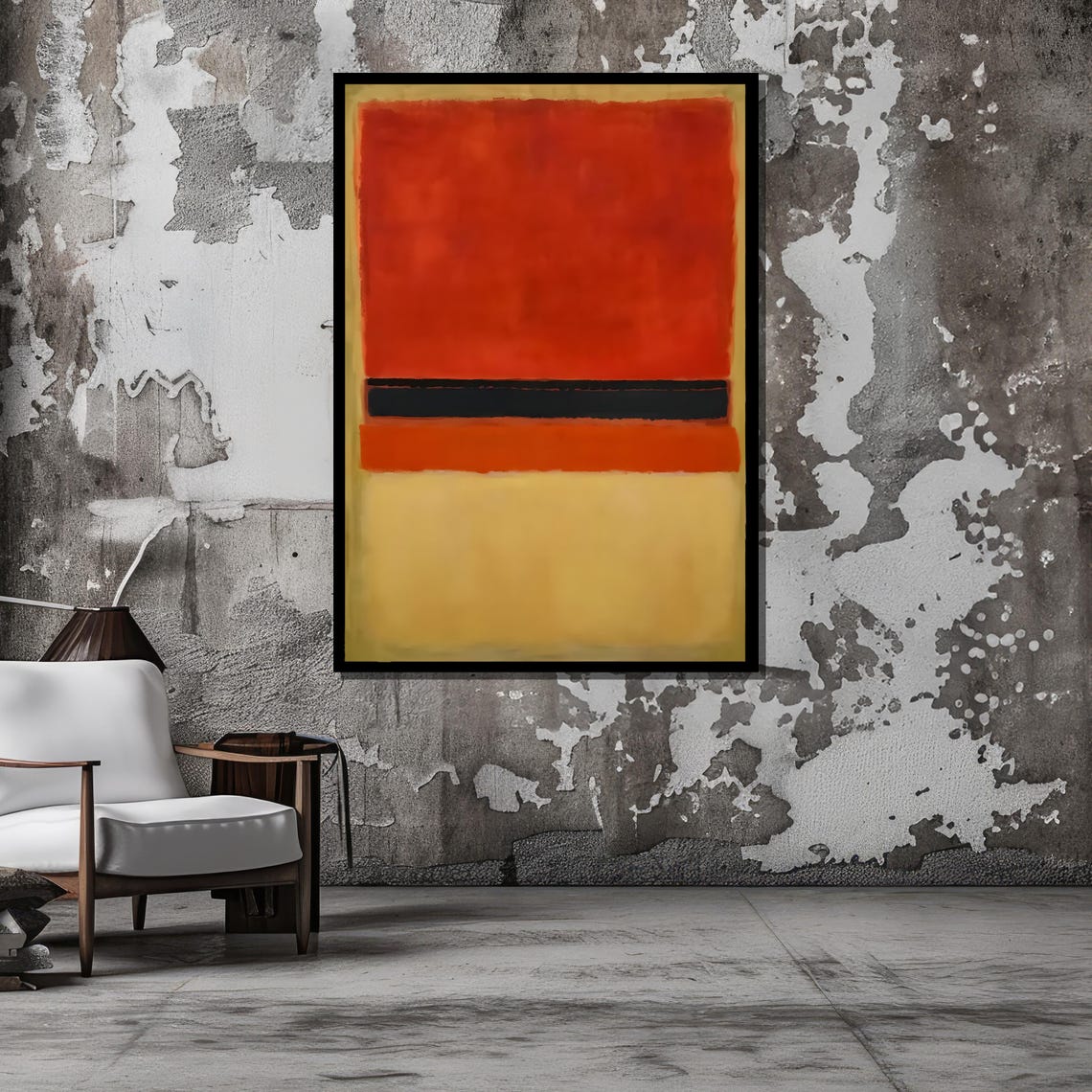 Abstract Expressionist Red Black and Yellow Color Fields Art Poster - Image 4