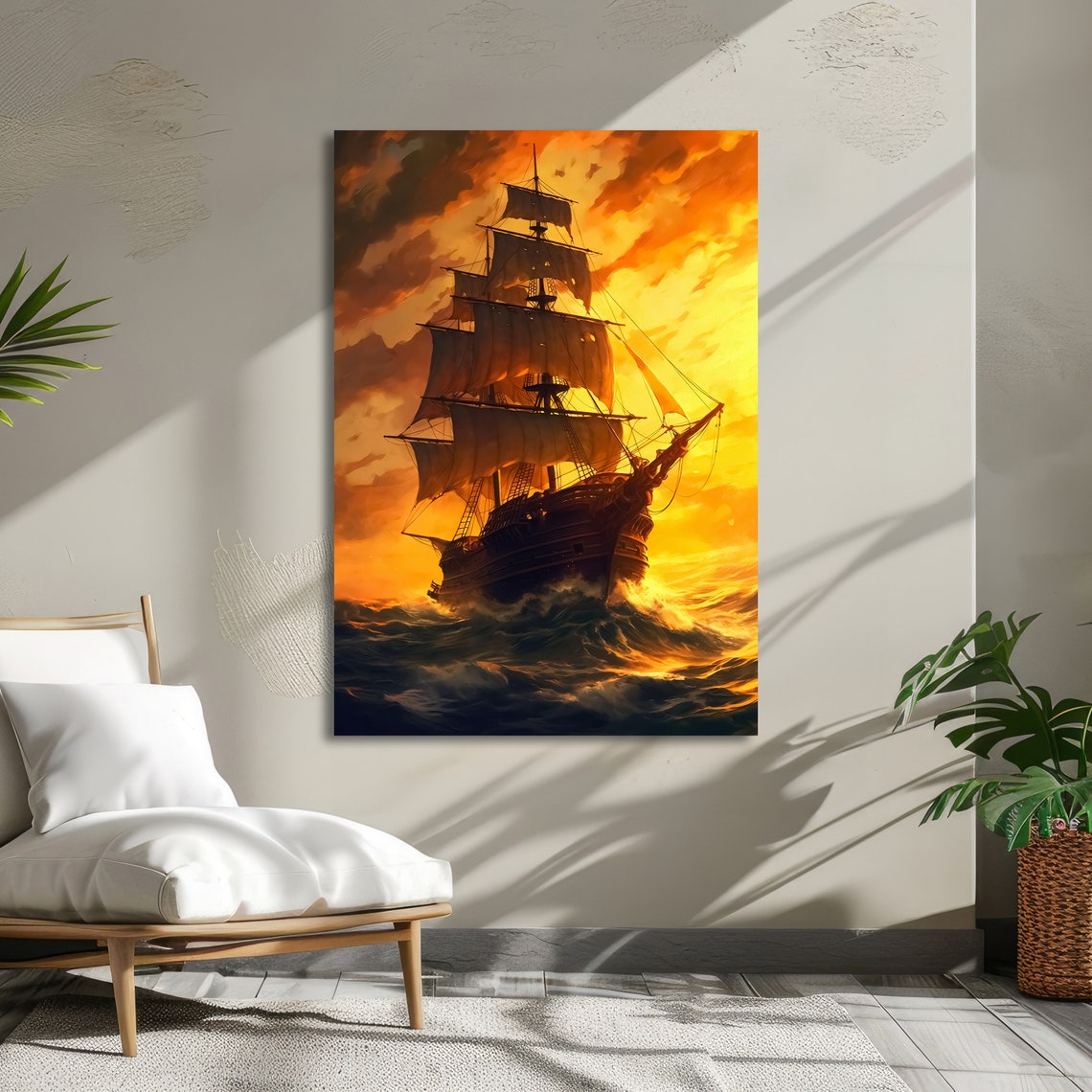 Sunset Sail Nautical Wall Art Ready To Hang - Image 5