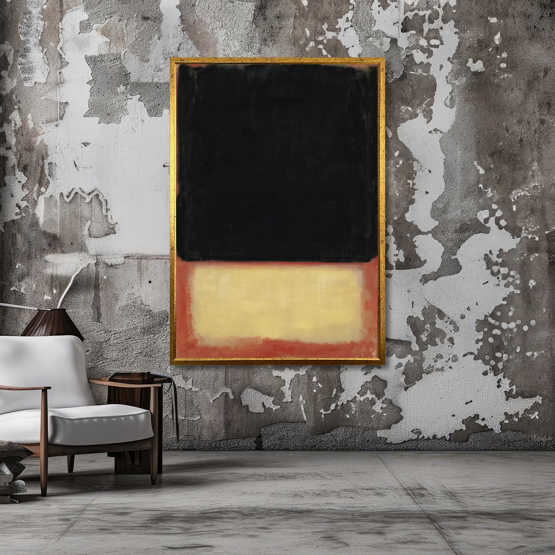 Sunset Horizon Abstract Rothko Inspired Yellow And Black Ready To Hang Modern Art - Image 6