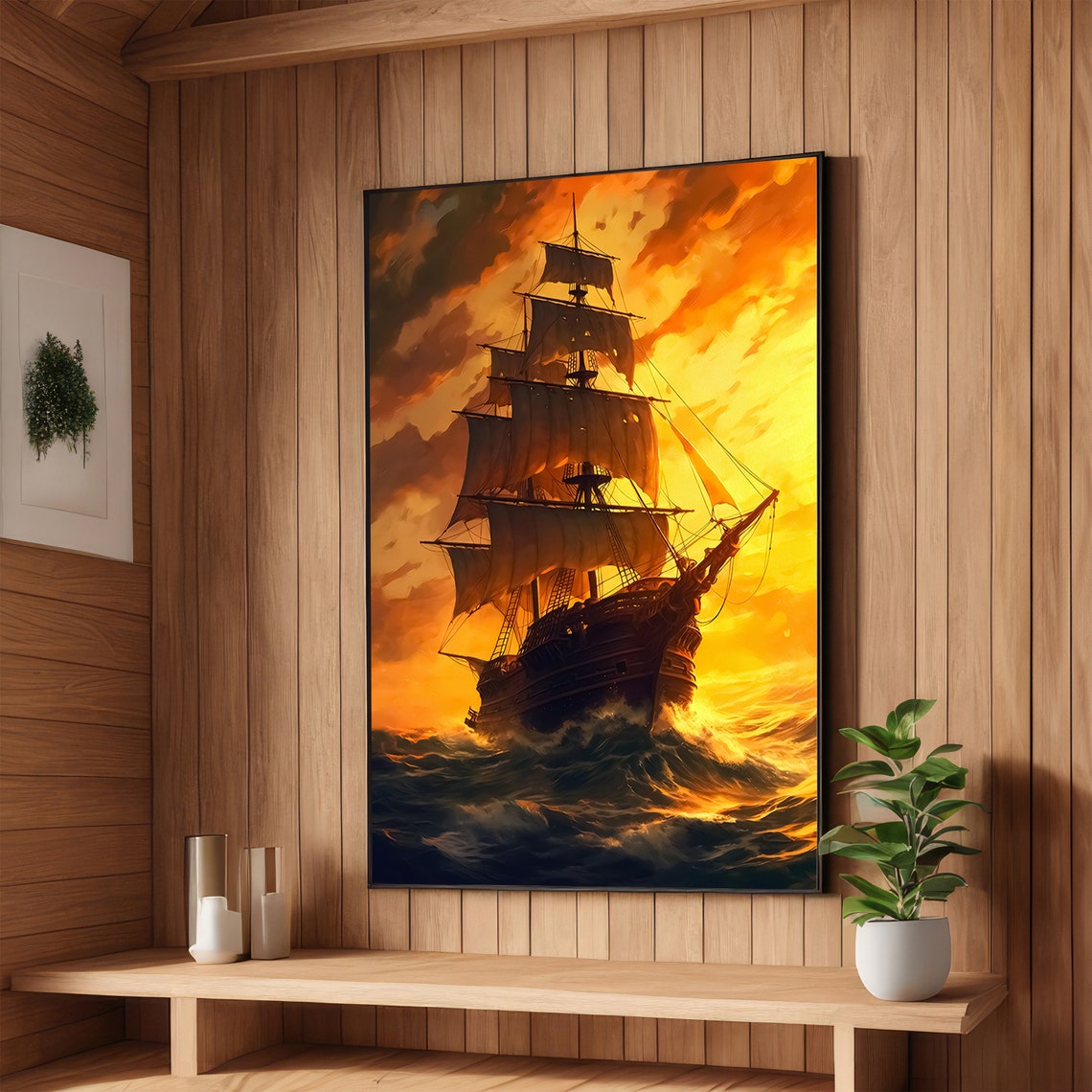 Sunset Sail Nautical Wall Art Ready To Hang