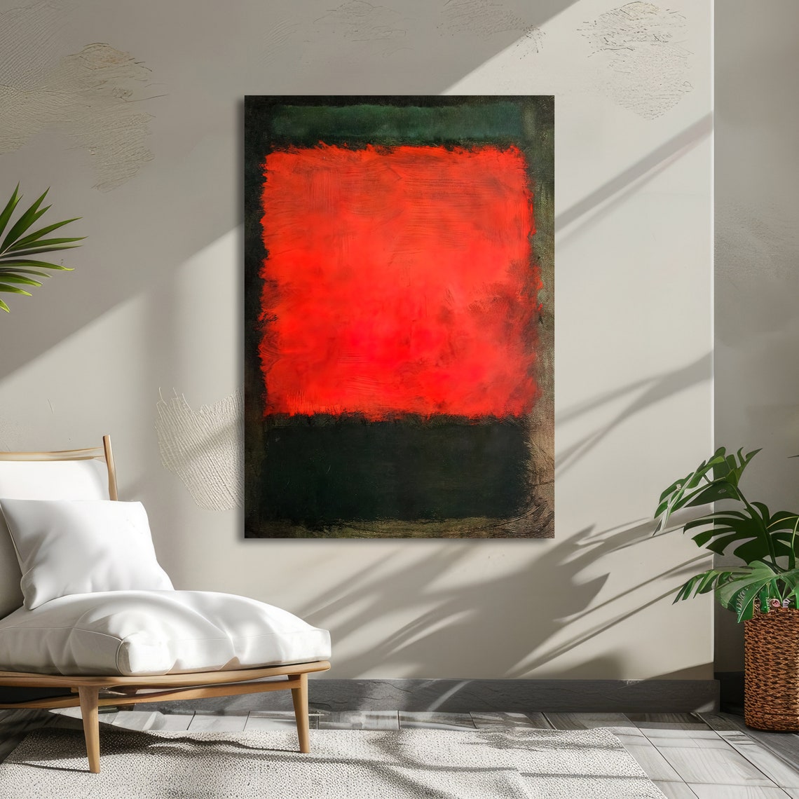 Fiery Passion Abstract Rothko Inspired Wall Art Bold Home Decor Ready To Hang - Image 5