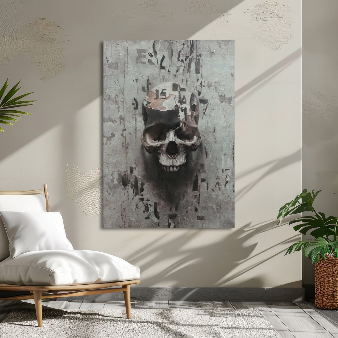 Gothic Skull Dark Wall Art Gothic Dcor Grunge Skull Print Ready To Hang - Image 5