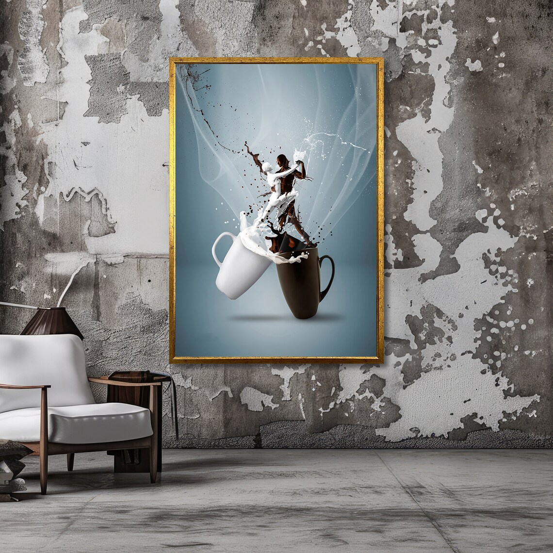 Milk And Chocolate Dance Coffee Lovers Wall Decor Artistic Splash Dance Poster Wall Art Design Ready To Hang Decoration - Image 3