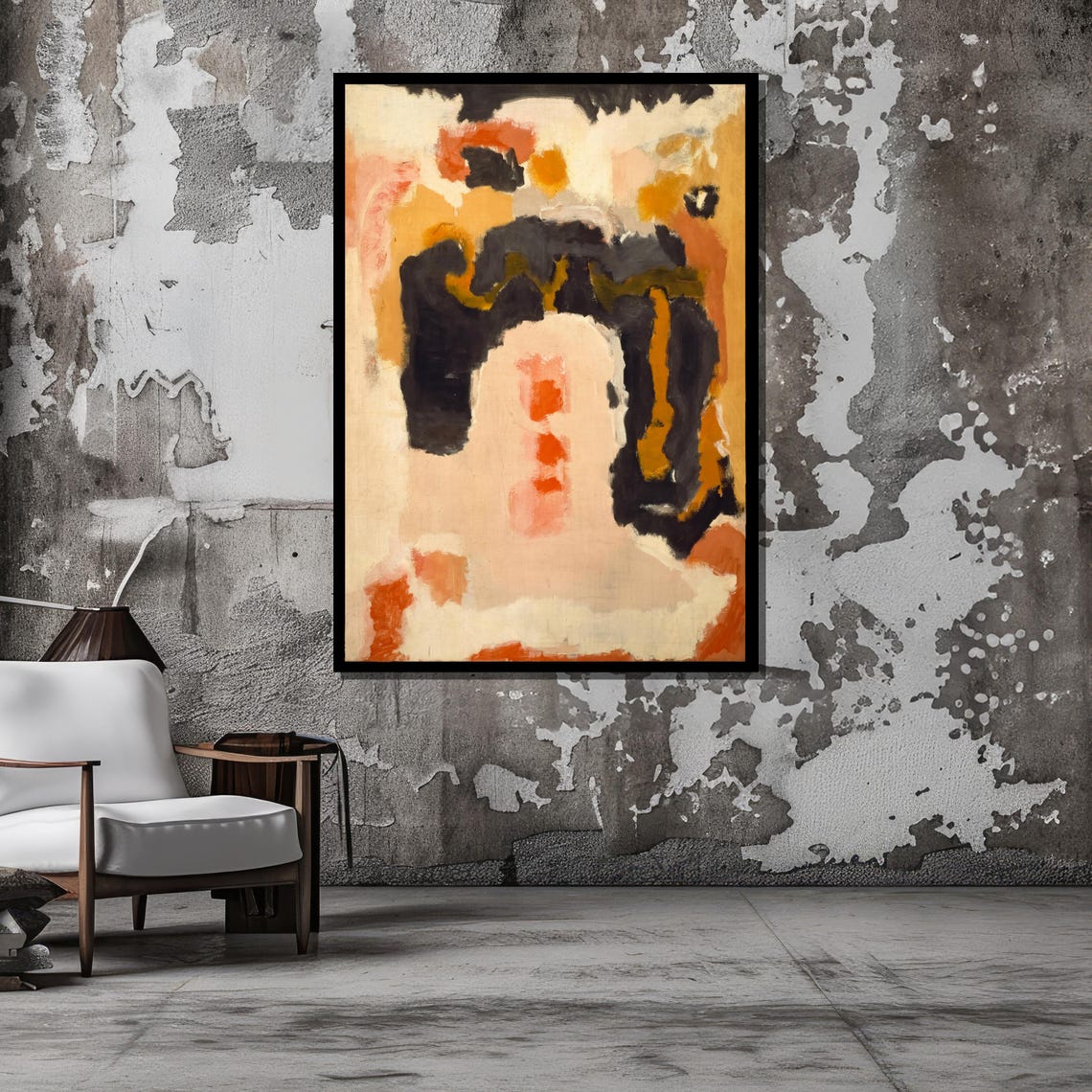 Bold Abstract Expressionist Art Orange Black And Mustard Modern Wall Art Large Statement Piece For Contemporary Interiors - Image 5