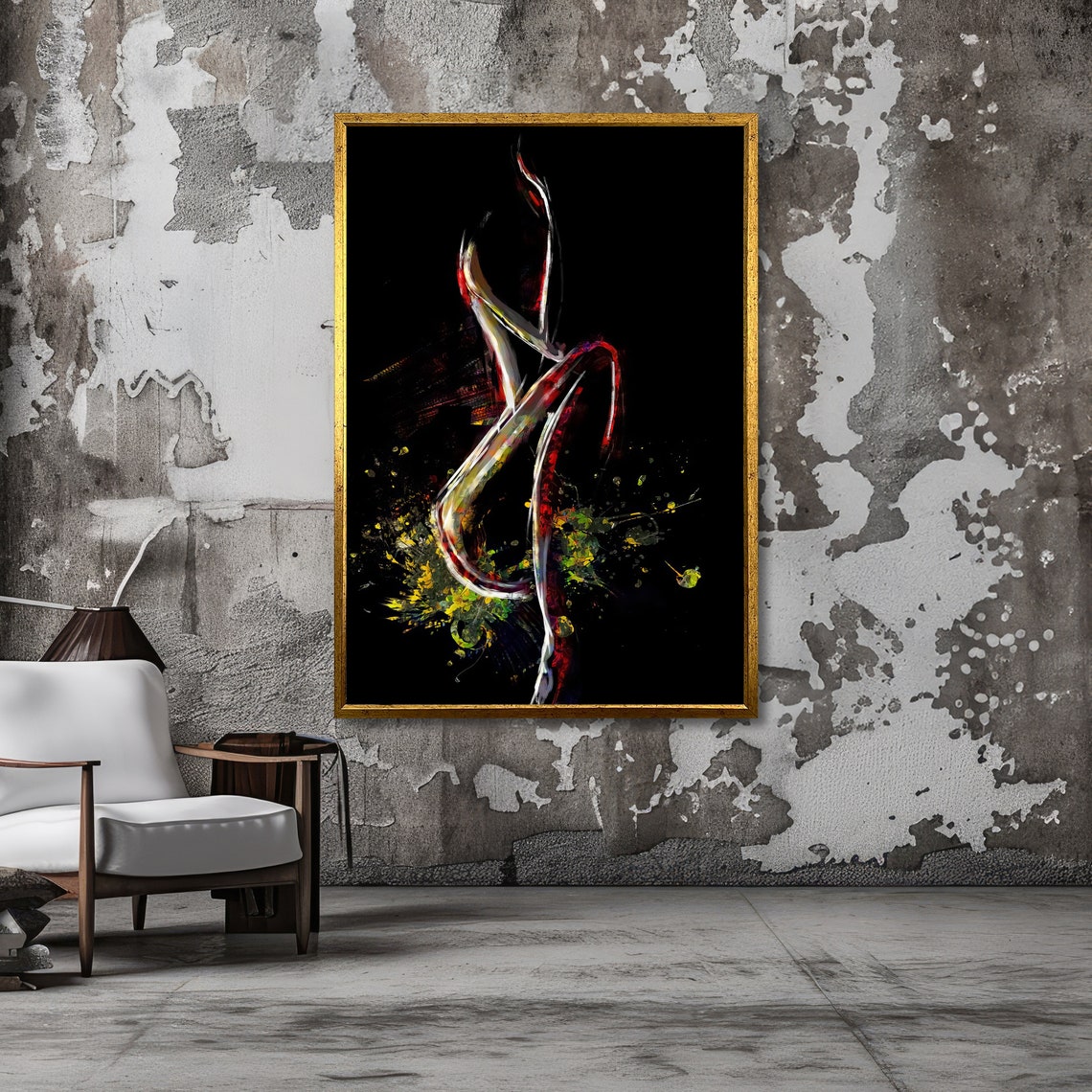 Vivid Abstract Dancer Art Colorful Dance Modern Wall Decor Ready To Hang - Image 3