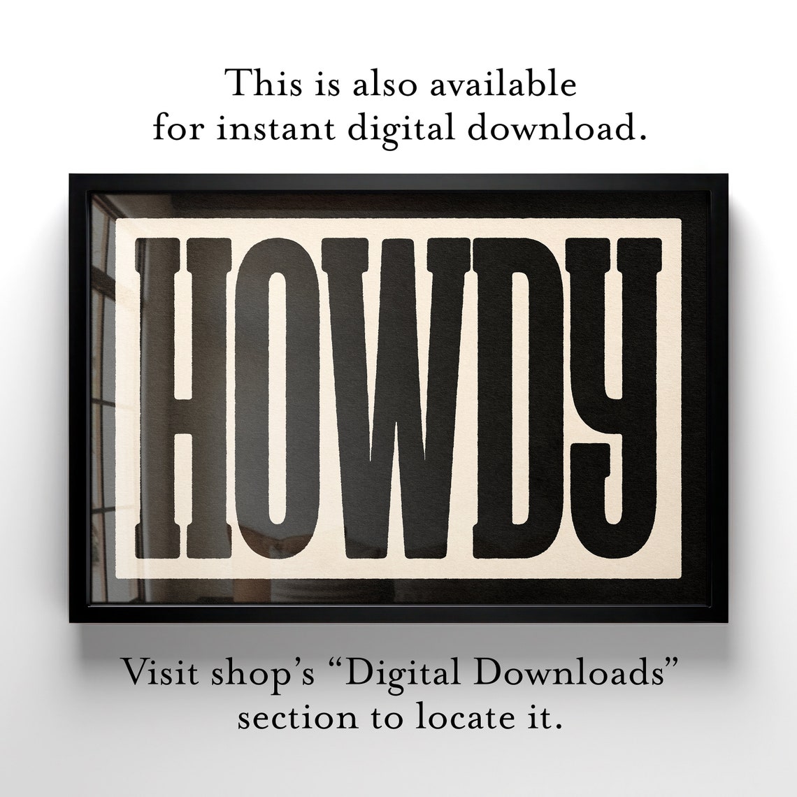 Howdy Bold Black Serif Cream Minimal Typography Modern Print - Image 4