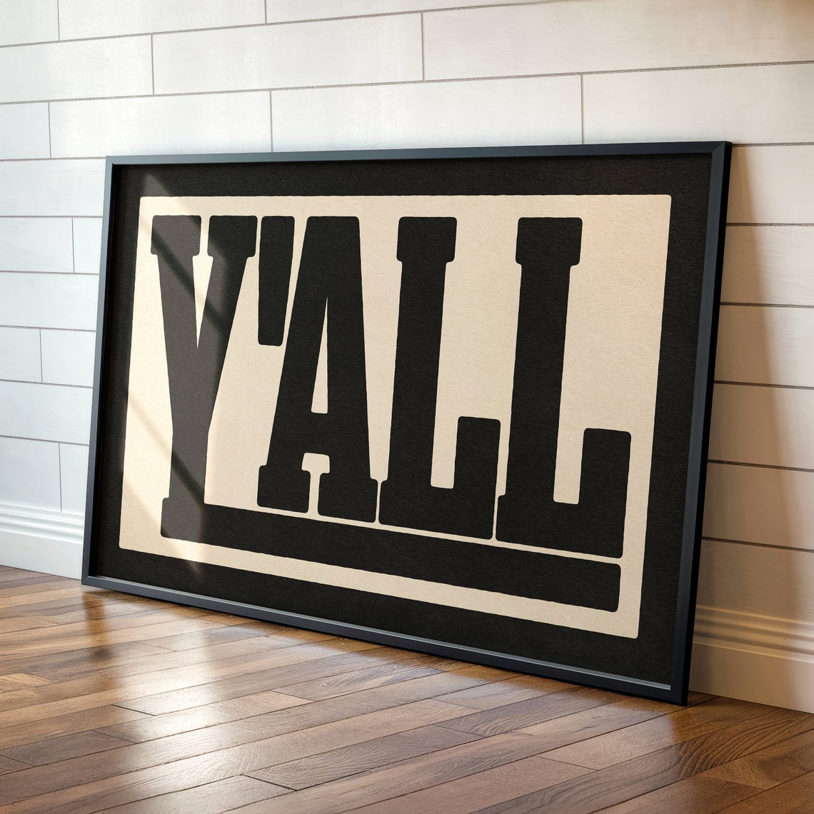 Y'All Black on Cream Bold Slab Typography Modern Farmhouse Print