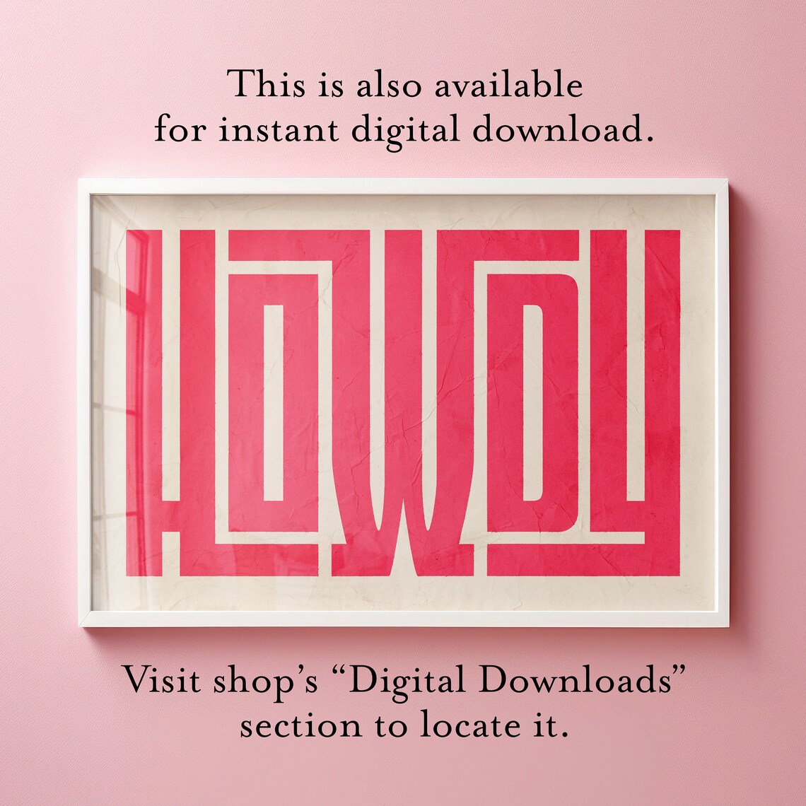 Hot Pink Howdy Western Typography Girly Cowgirl Style Poster - Image 4