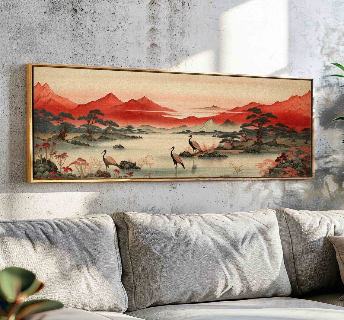 Vintage Japanese Wall Art, Horizontal Art Print