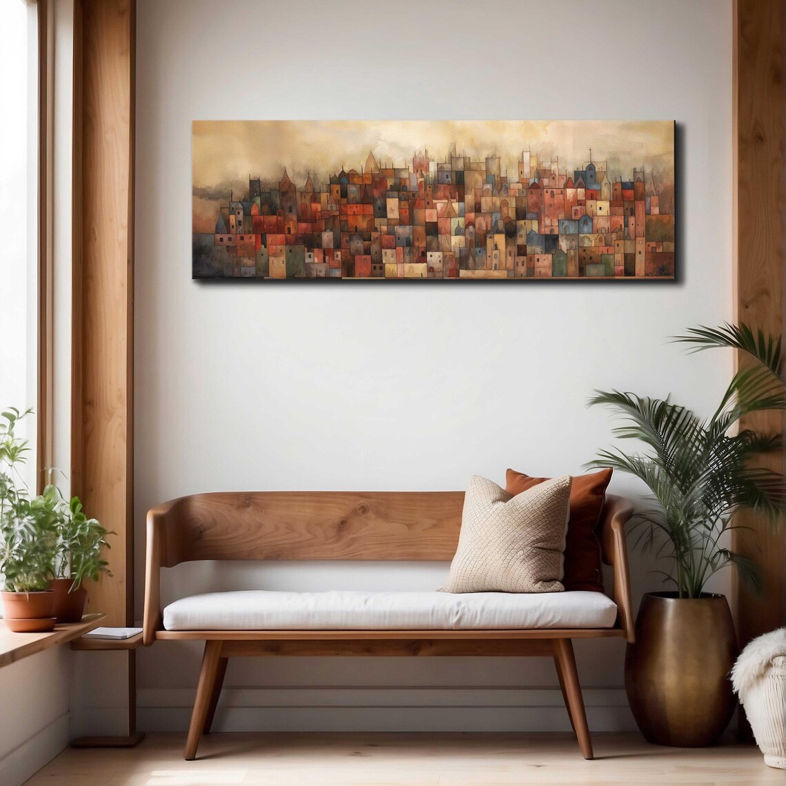 Mid-Century Modern Abstract Cityscape Wall Art Print - Image 4
