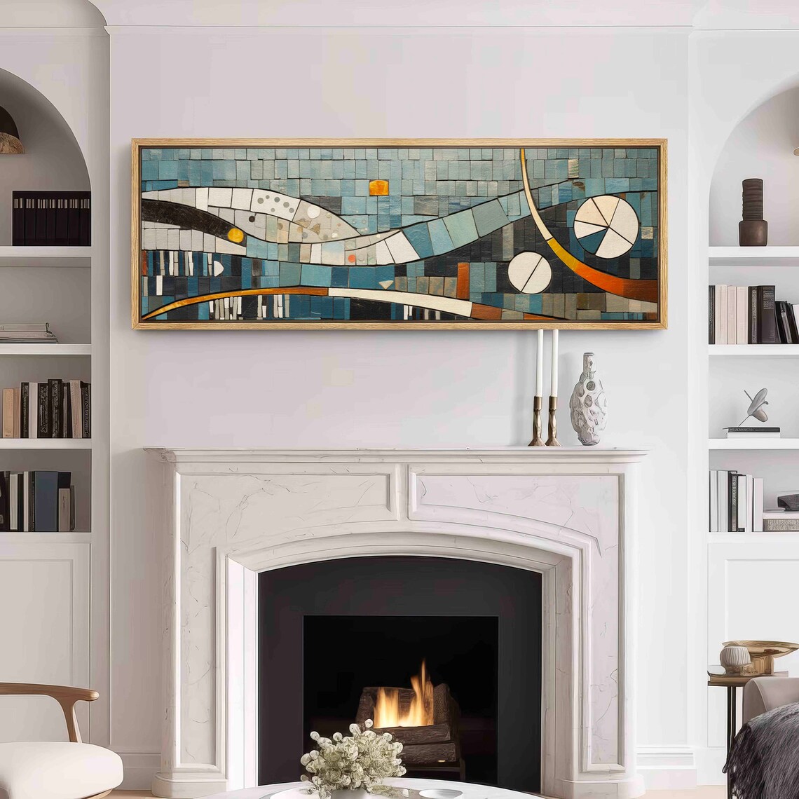 Panoramic Mid-Century Modern Boho Wall Art Print - Image 3