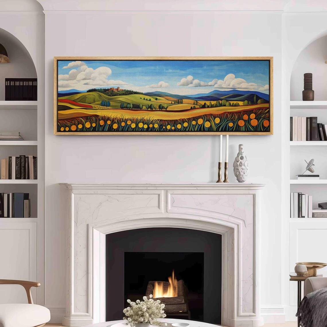 Modern Panoramic Landscape Wall Art Print, Above Bed Decor - Image 3