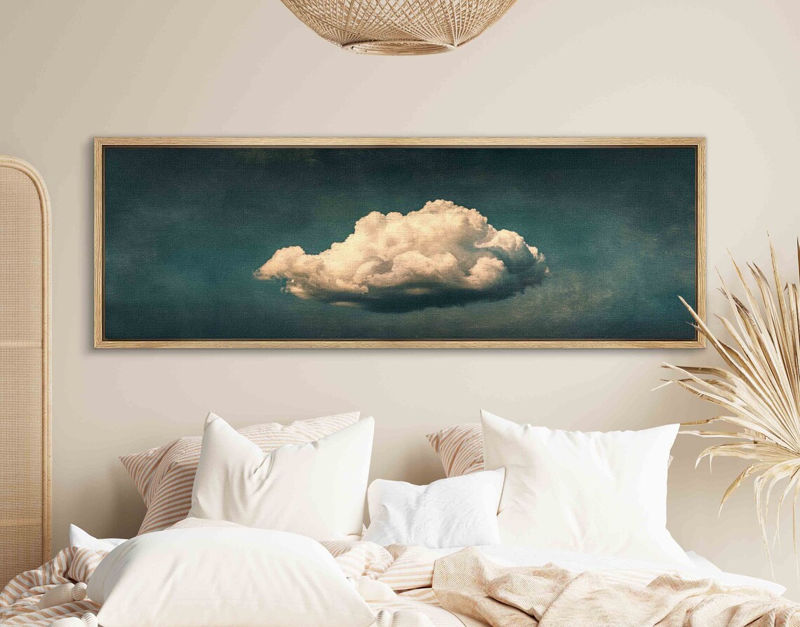 Vintage Moody Cloud Minimalist Art Print, Horizontal - Image 2