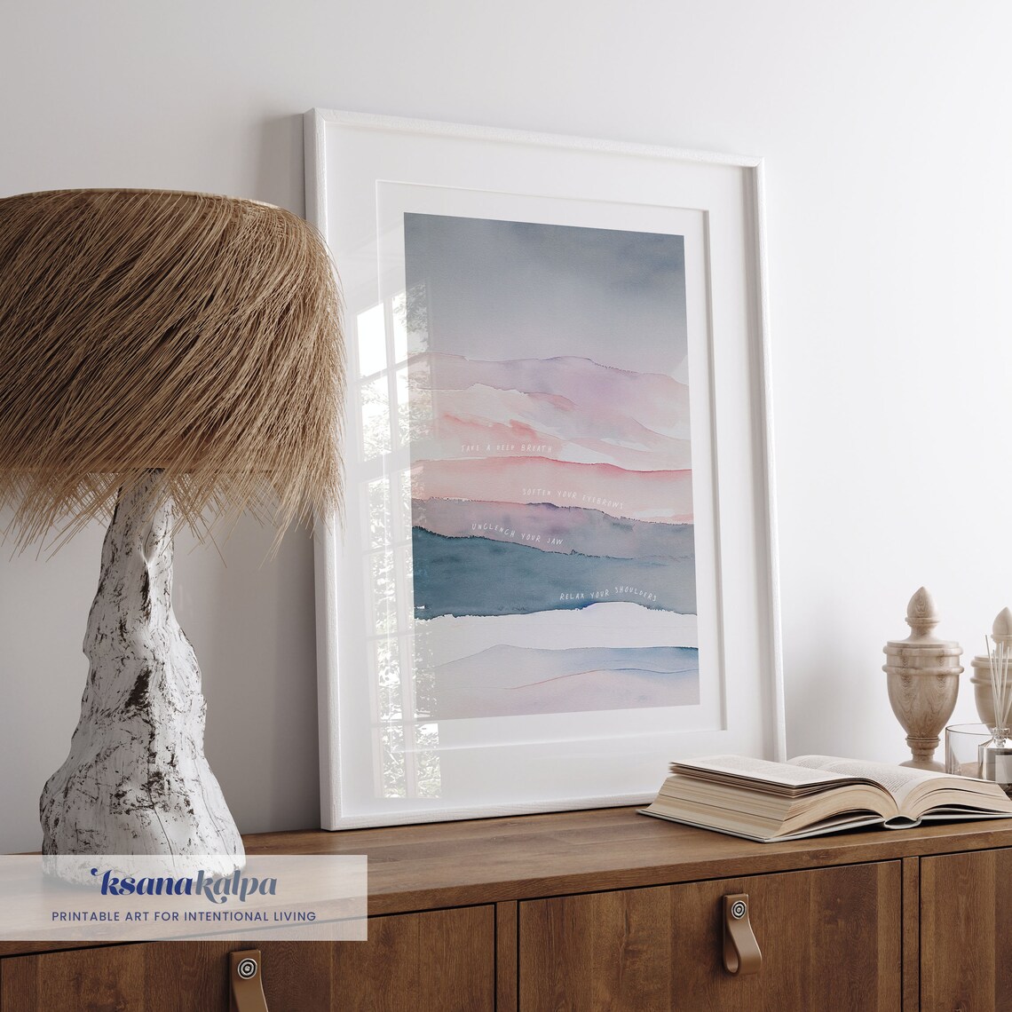Relax Sequence Therapy Office Watercolor Art Print - Image 3