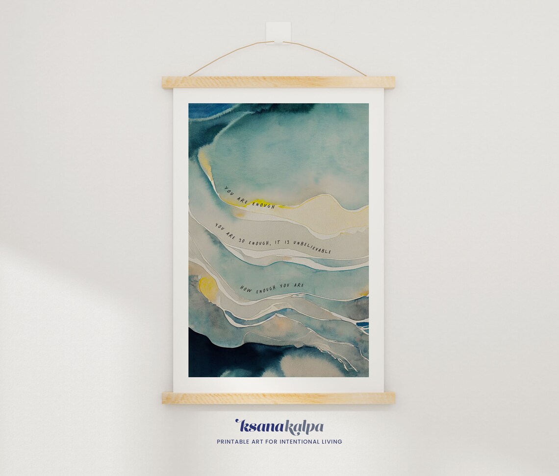 You Are Enough Therapy Office Art Print, Mental Health - Image 2