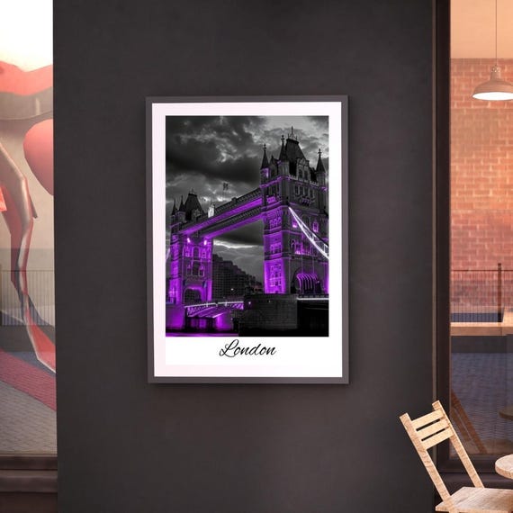 London Uk Wall Art Posters Cafe Decor Home World Poster Design