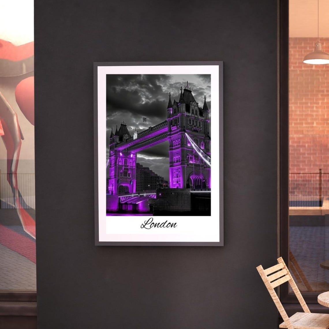 London Uk Wall Art Posters Cafe Decor Home World Poster Design