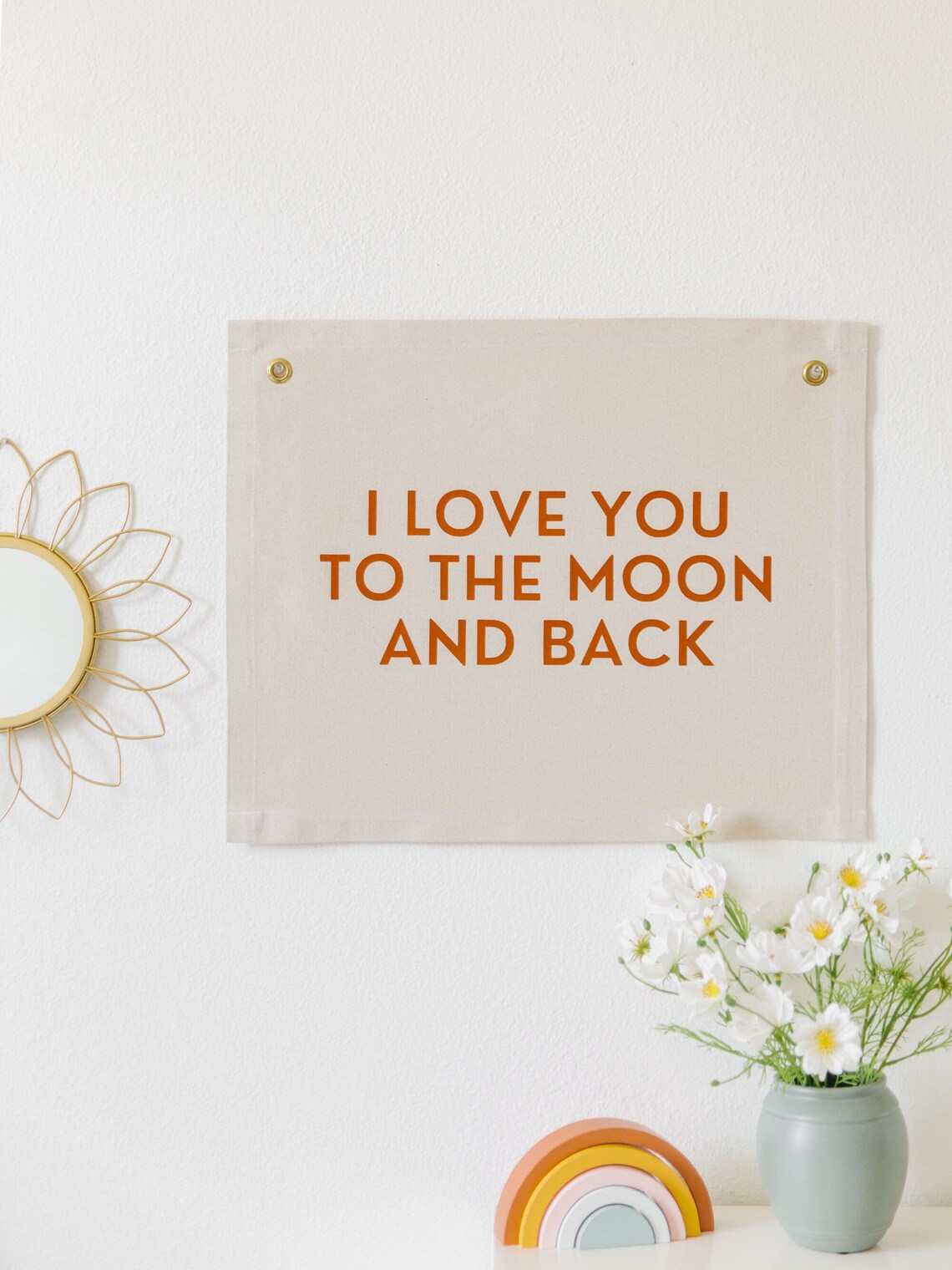 I Love You to the Moon and Back Nursery Quote Art Print - Image 2