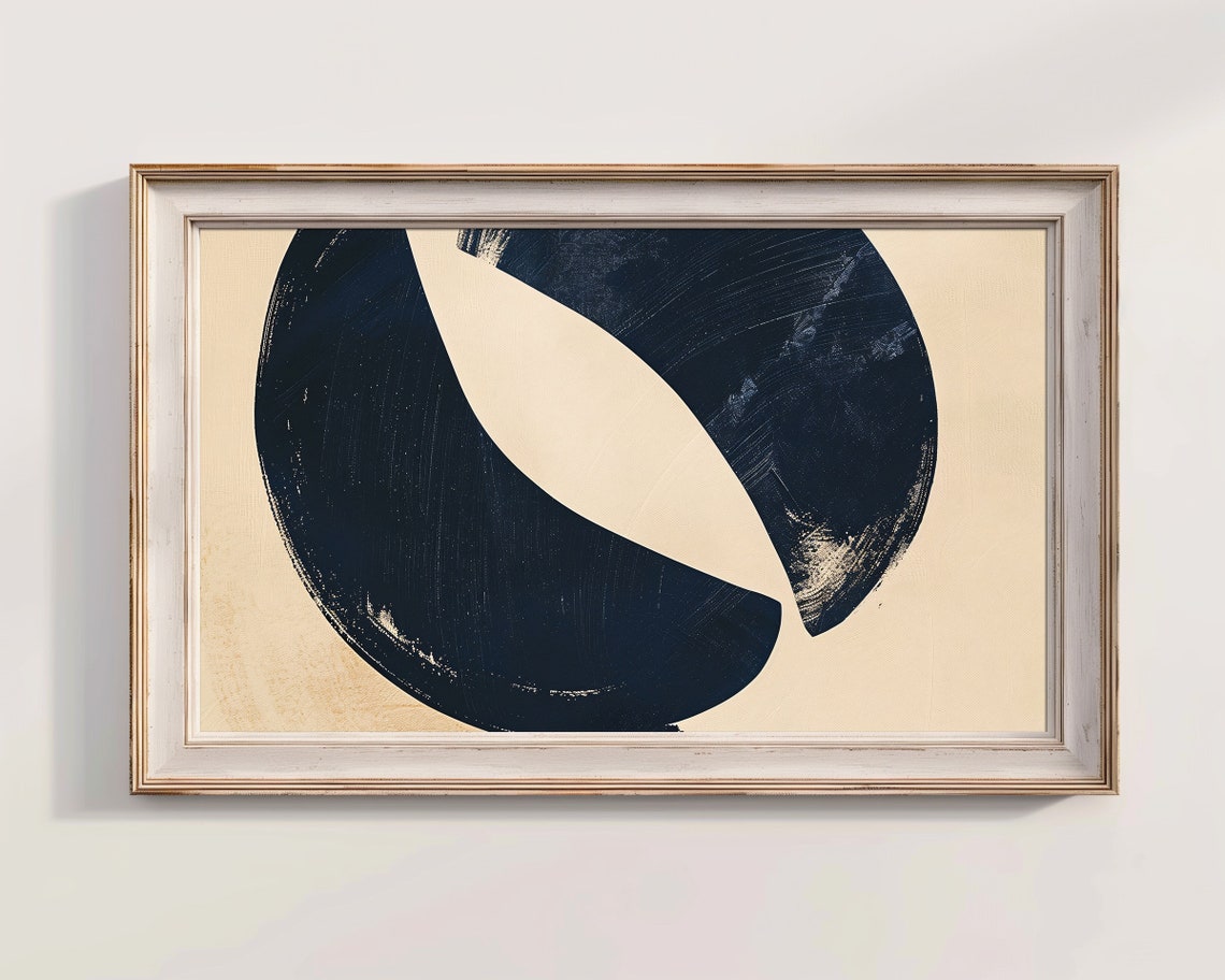 Minimalistic Frame Tv Art Boho Style Wall Dcor Modern Neutral Colours Wall Art Abstract Frame Tv Art - Image 2