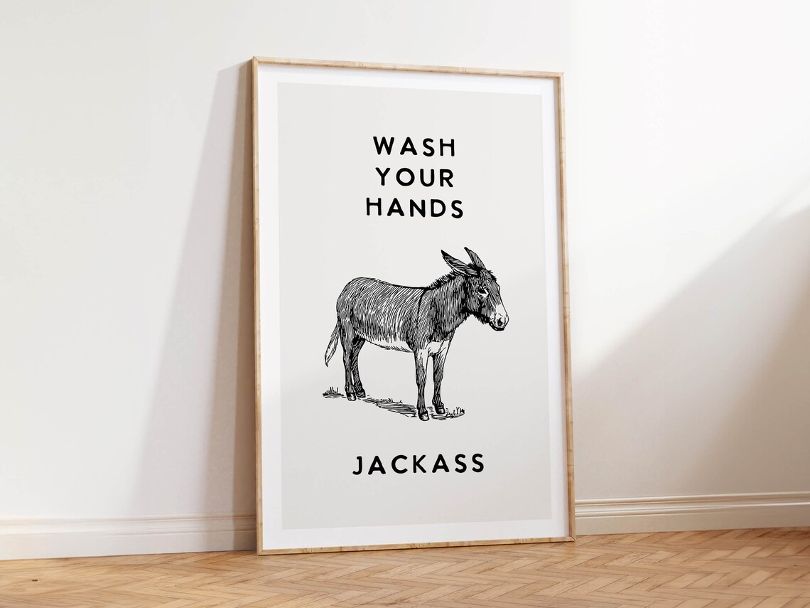 Wash Hands Bathroom Humor Art Print - Image 2