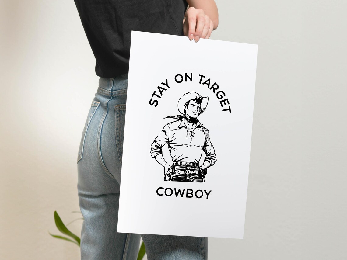 Cowboy Bathroom Print, Western Bathroom Humor Poster - Image 2