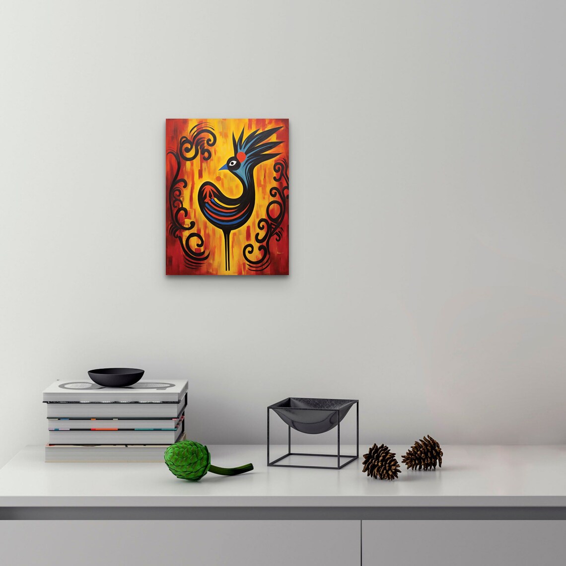 Art Wrapped Unframed Cotton Adinkra Sankofa Symbol African Design Ghanaian Symbol Afrocentric Modern Art - Image 2