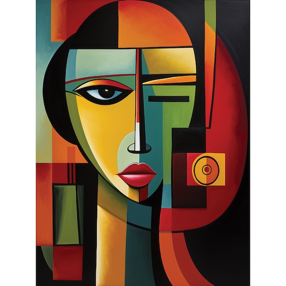 African Woman Cubist Style Art African Inspired Art Modern Abstract Art Downloads