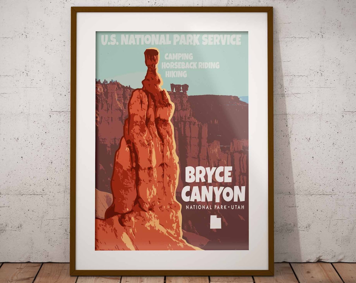 Bryce Canyon National Park Utah Vintage Travel Poster
