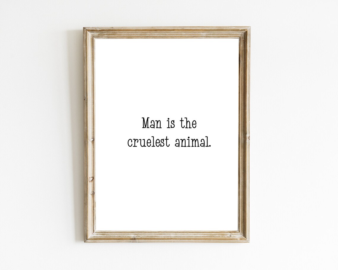 Nietzsche Man Is the Cruelest Animal Philosophy Quote Minimalist Wall Art - Image 2