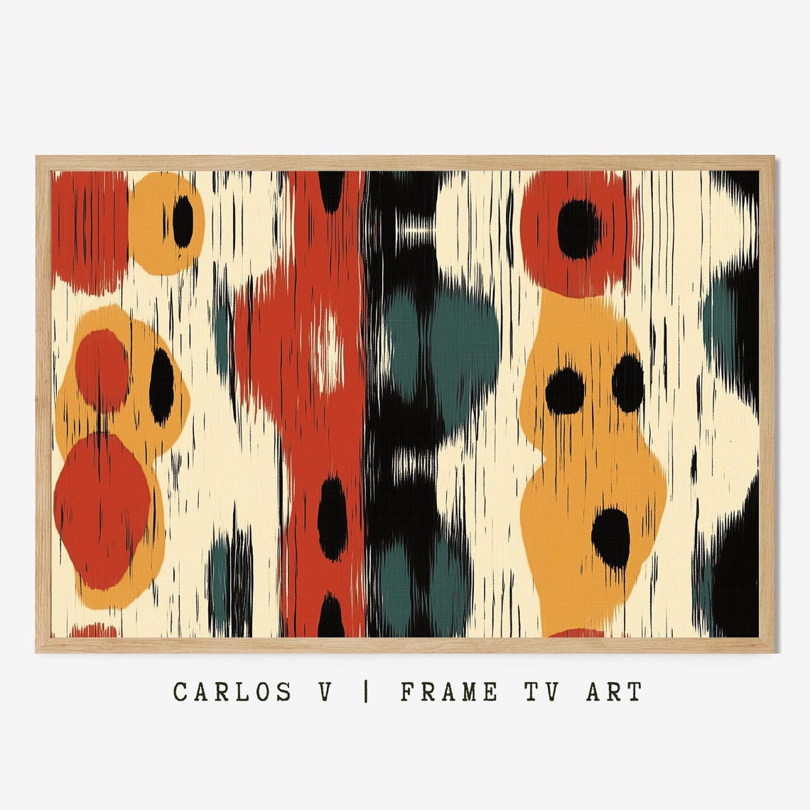 Dynamic Dotted Ikat Watercolor Patterns Warm Tribal Style Poster