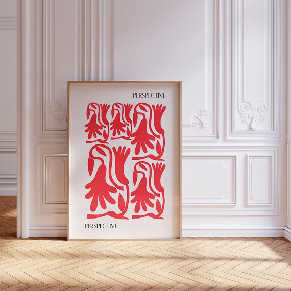 Red Matisse Poster Print Instant Bedroom Wall Art Matisse Exhibition Art Perspective Art Room Decor