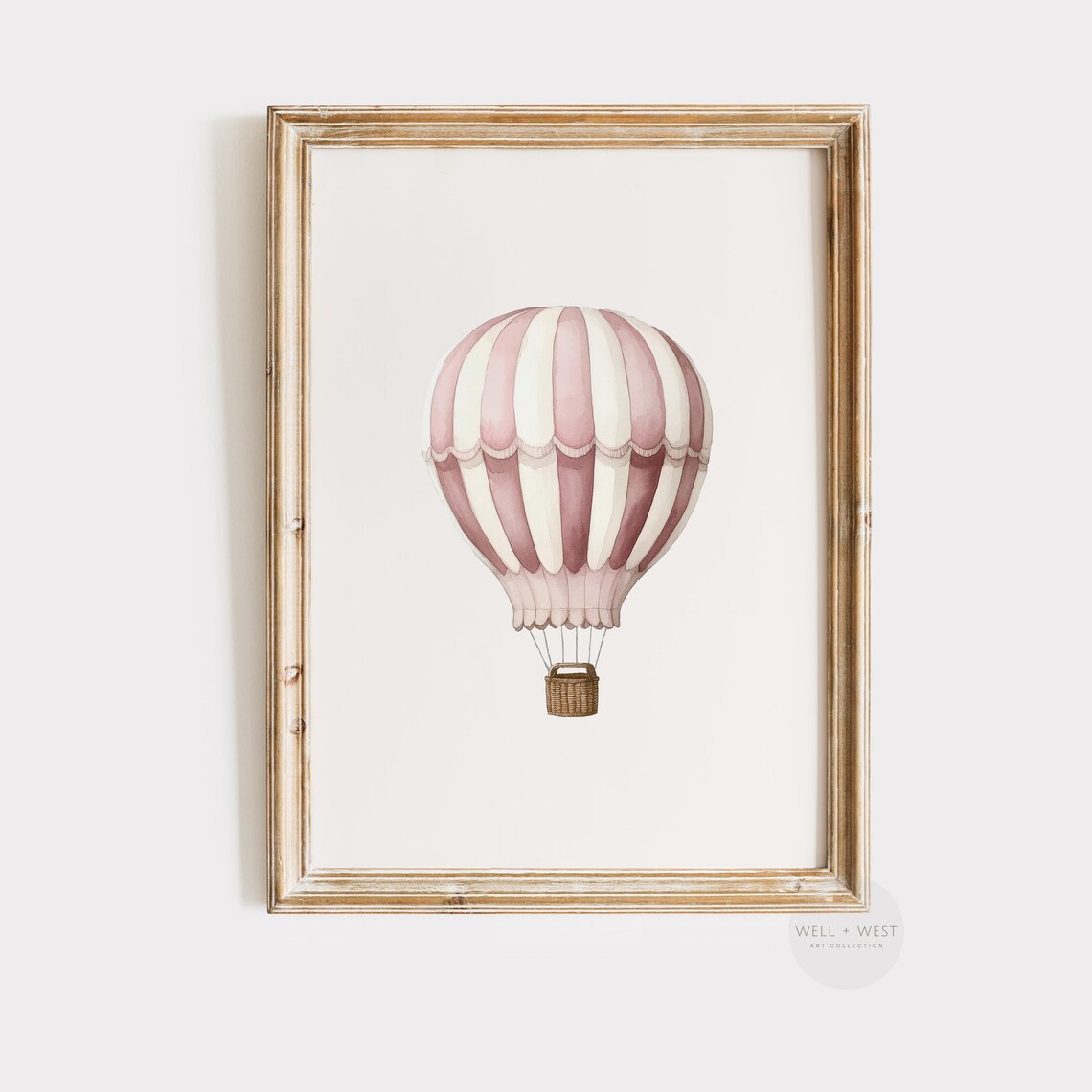 Pink Hot Air Balloon Vintage Nursery Art Print - Image 3