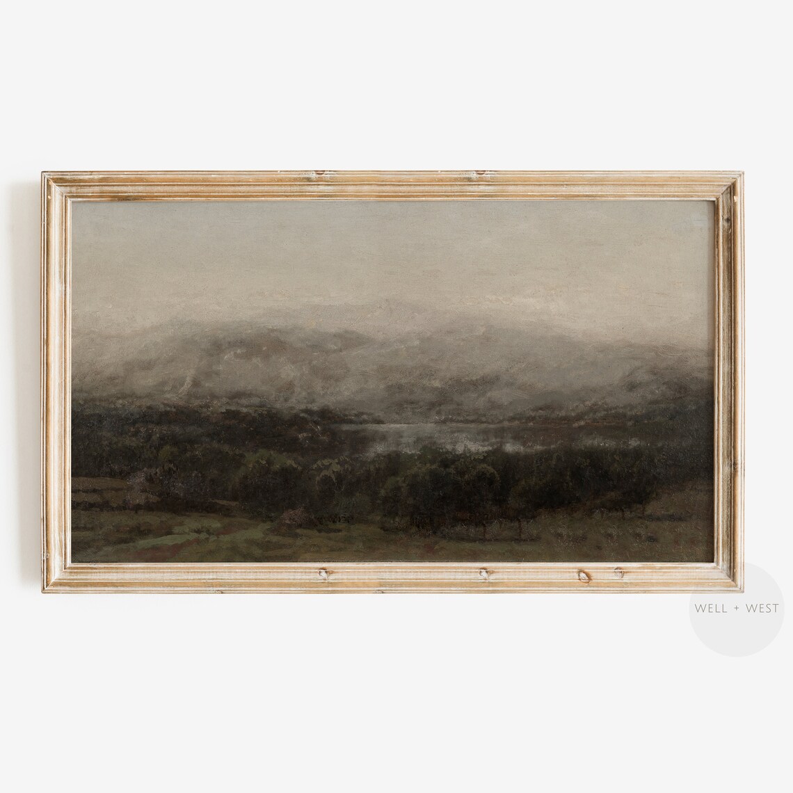 Moody Mountain Landscape Vintage Art Print