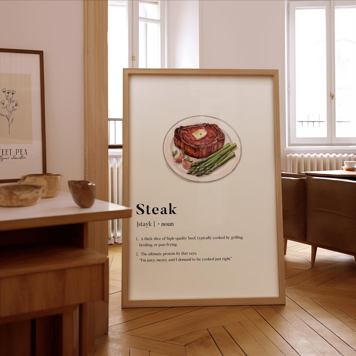 Steak Definition Poster, Gourmet Kitchen Wall Art