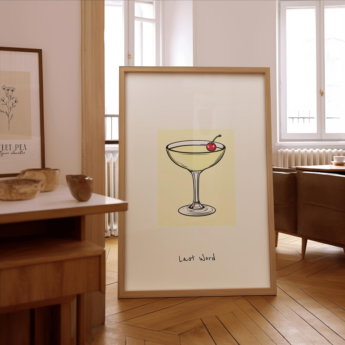 Last Word Cocktail Illustration, Bar Art Print