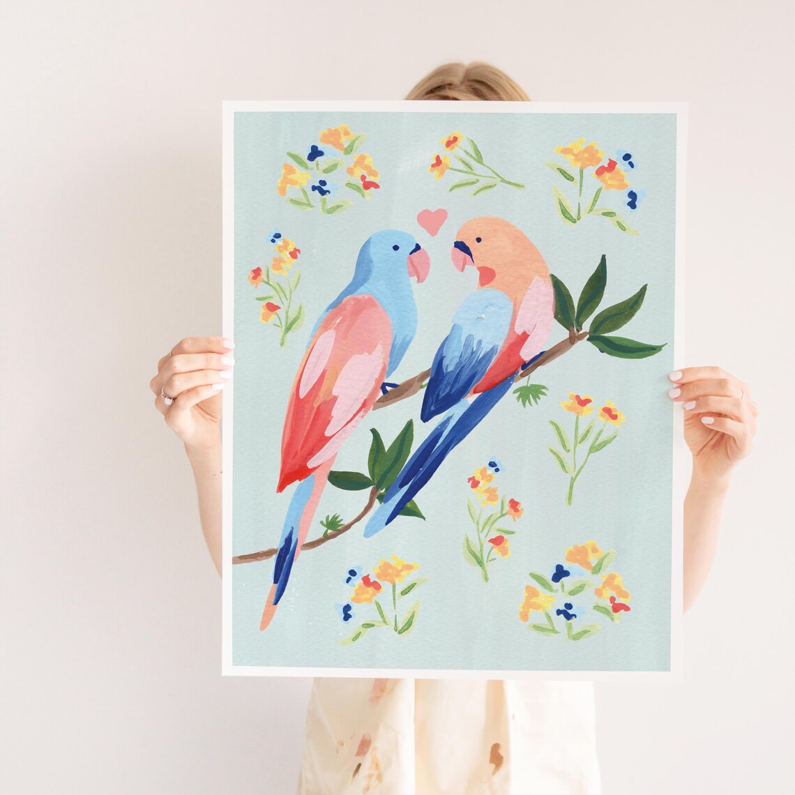 Love Birds Print, Cute Valentine Wall Art - Image 4
