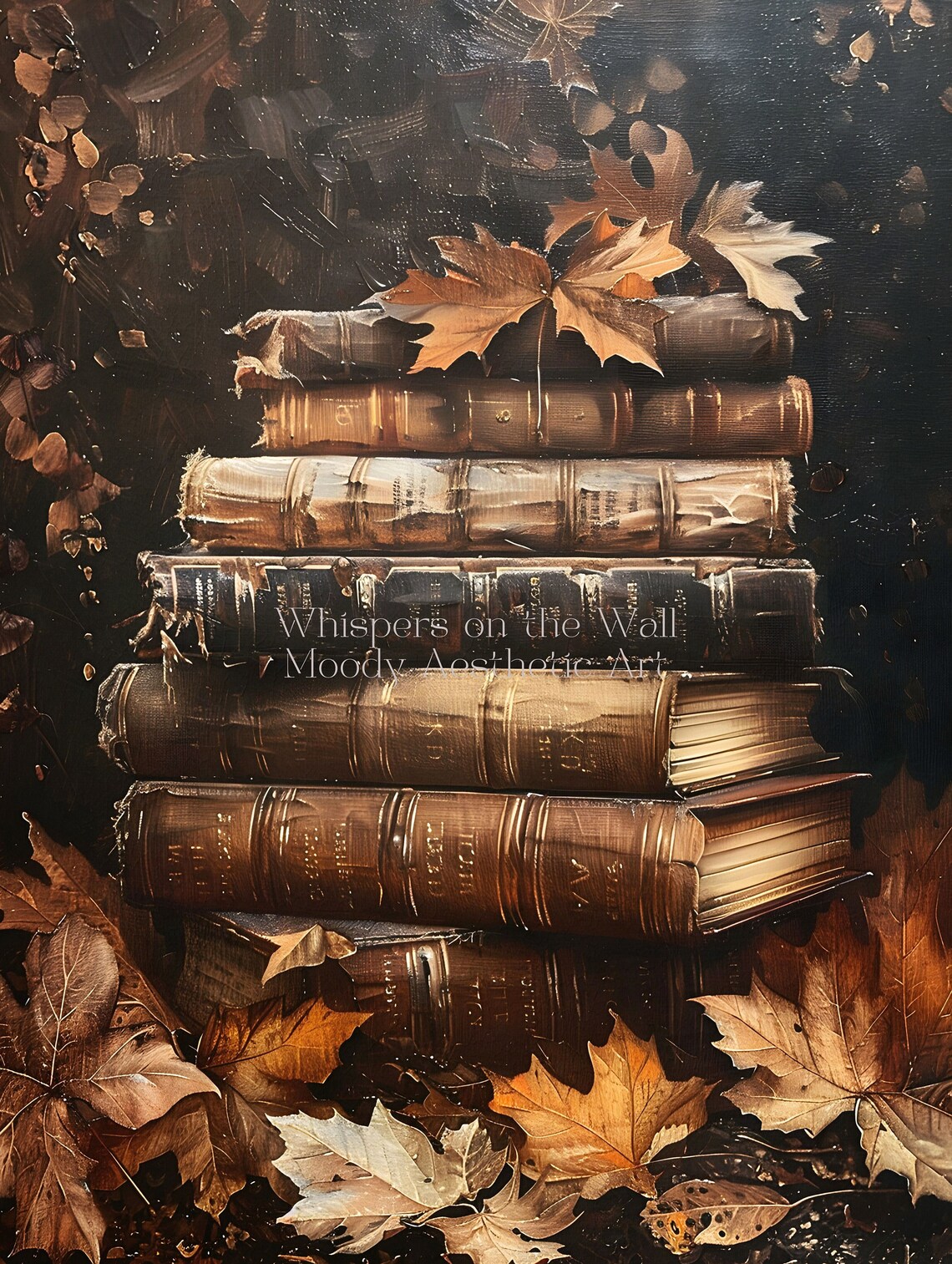 Dark Academia Book Still Life Oil Painting Art Print - Image 5