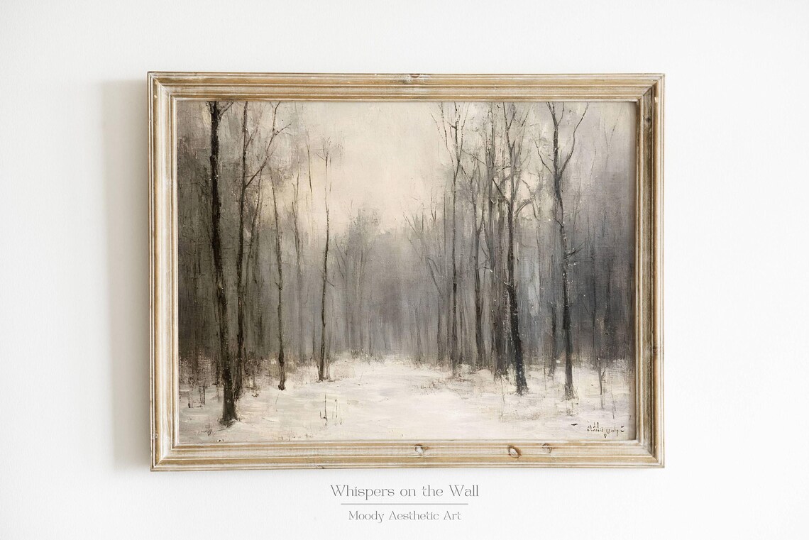 Misty Winter Forest Bare Trees Fog Snow Serene Landscape Poster - Image 6