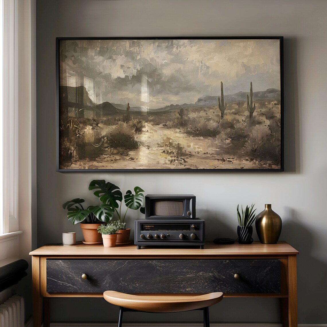 Desert Frame TV Art, Vintage Western Oil Painting - Image 5